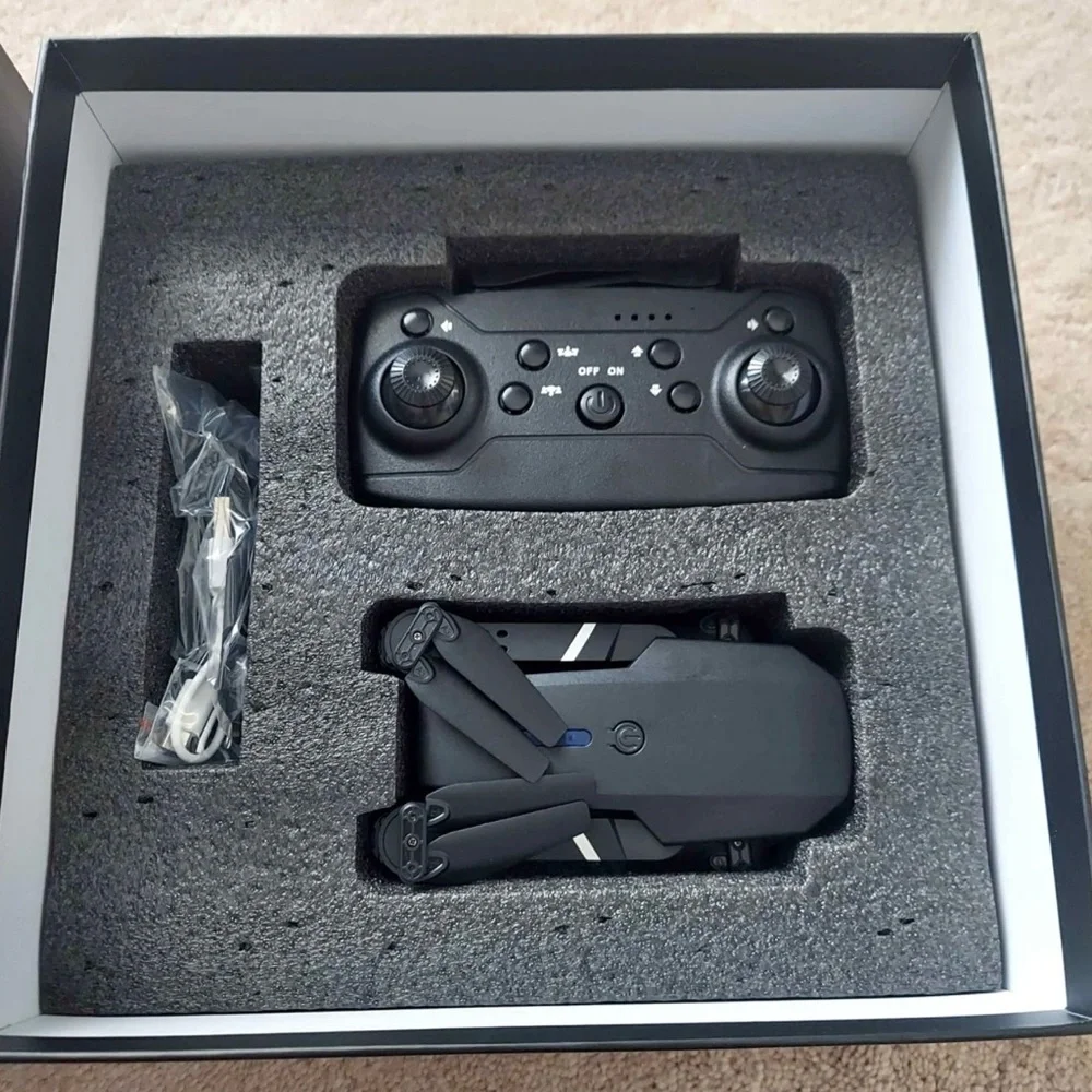 Black Simulated Camera Drone with Foldable Design - Yomi